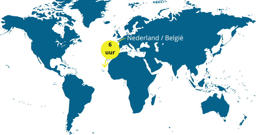 vliegtijd naar kaapverdië