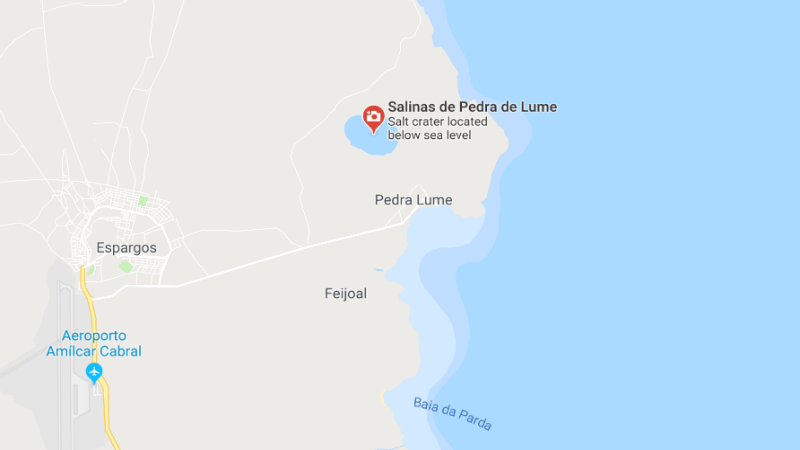 Kaart ligging Salinas de Pedra de Lume